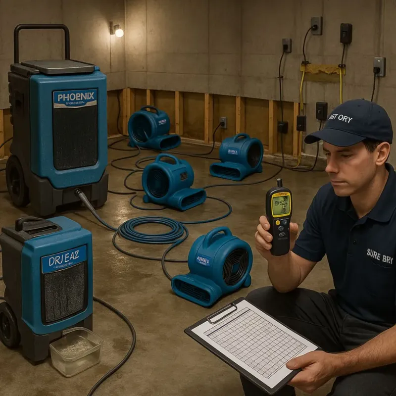 Structural Drying and Dehumidification process in Lompoc, CA